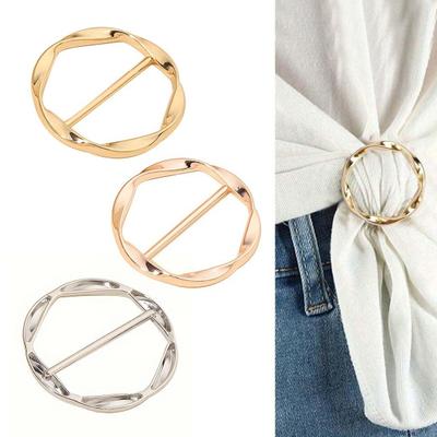 1 Pc/3 Pcs נשים צעיף טבעת סגסוגת אבץ קליפס חולצה טוויסט טי קשר טבעת חולצת טריקו עניבות שמלה קליפס בגדים הידוק קליפ עבור חולצה צעיף שמלת