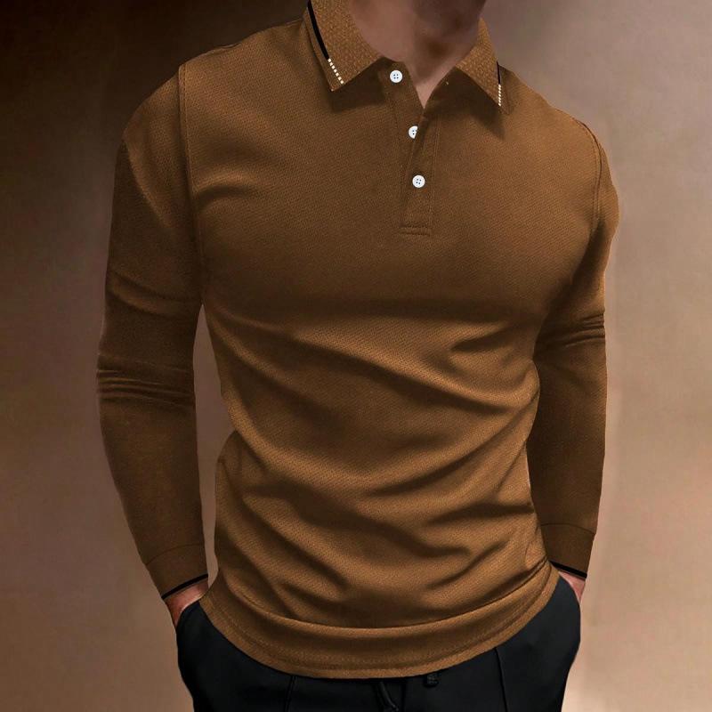2026 New Men's Hot-selling New Long-sleeved POLO3D Digital Printing Simple Versatile Lapel Casual POLO Shirt