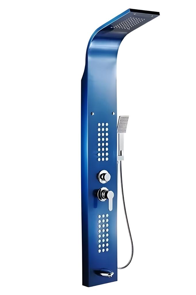 Sprchový panel s hydromasáží - modrý