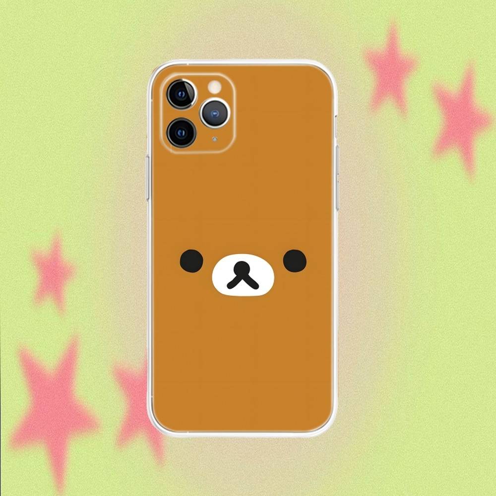 R-Rilakkuma Bear CUTE Phone Case For iPhone 17,16,15,14,13,12,11 Pro,Max,Plus,Air,X,XS,XR,SE,Mini Transparent Soft