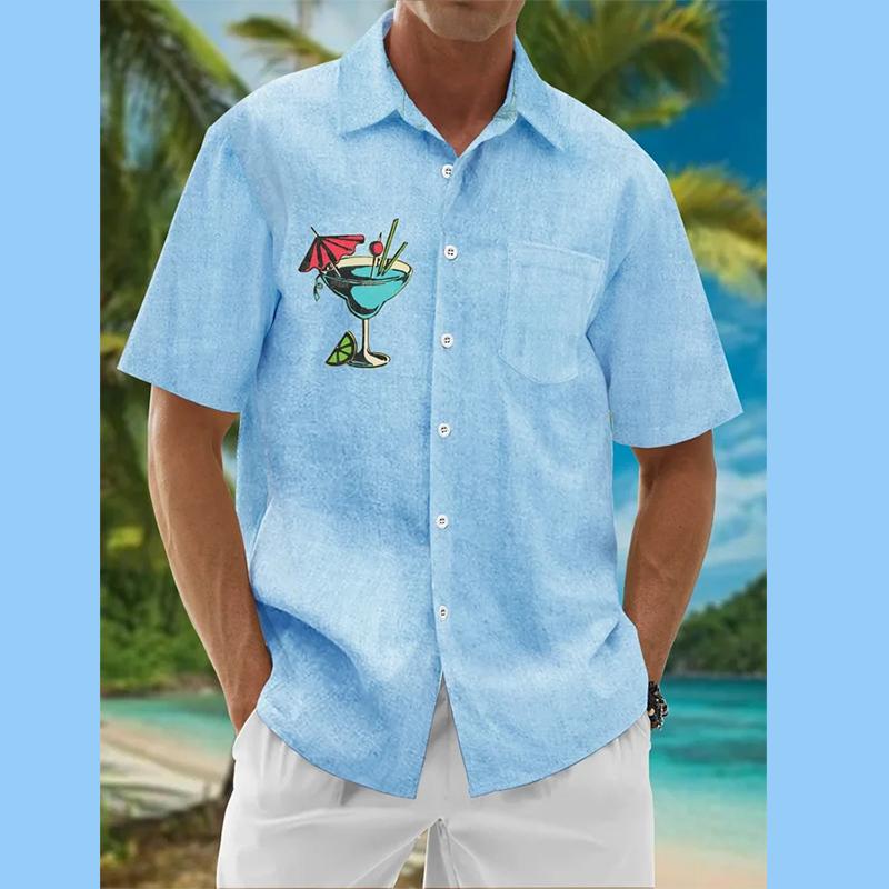Ledig semesterstil Revers Herrskjorta 3D-tryck Herr/Dam Mode Kortärmade Skjortor Knapp Streetwear Oversize Unisex Kläder