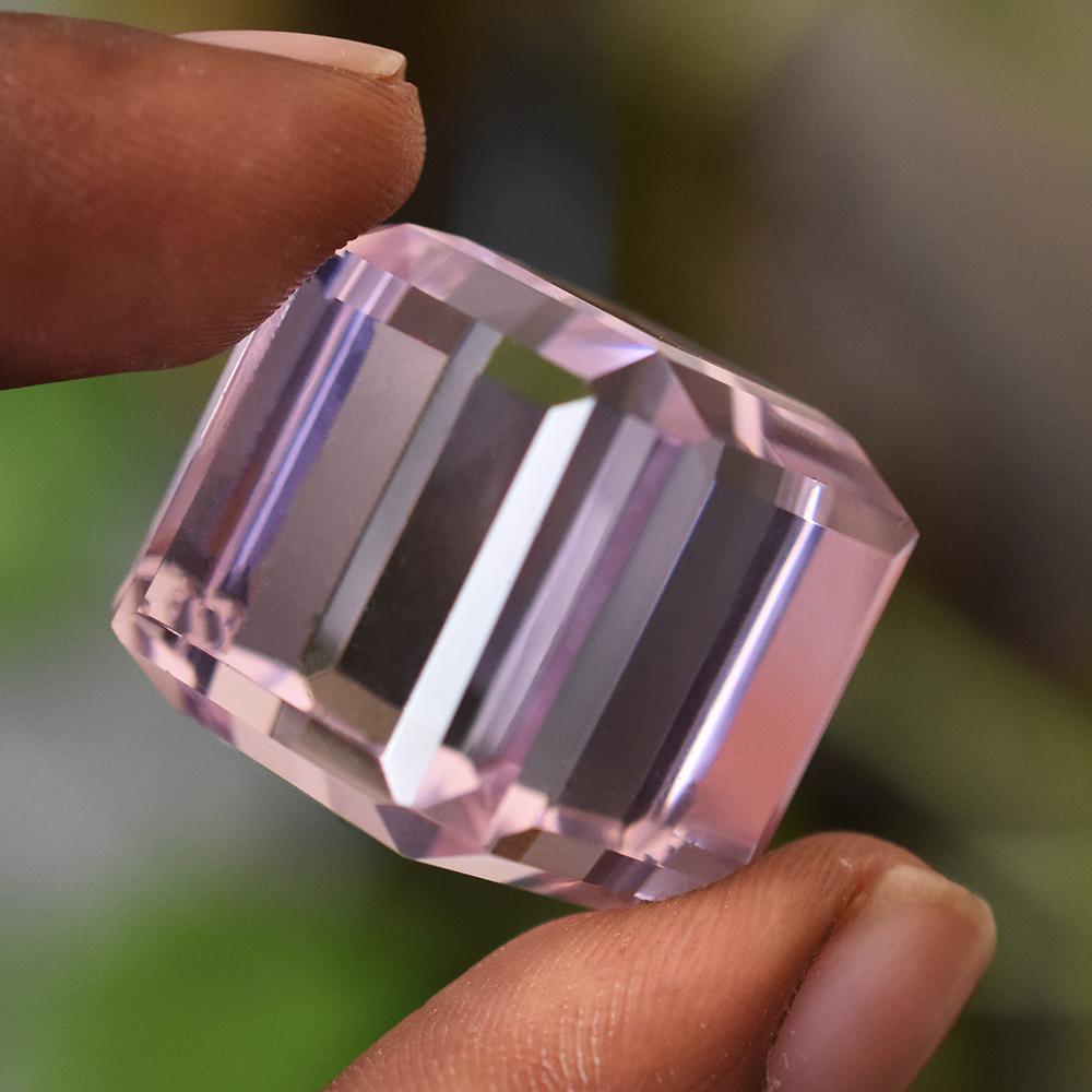 138 Ct Big Cube Shape CERTIFIED Natural Pink Topaz Loose Gemstone For Collectors