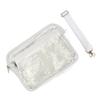 Messenger Bag Clear Shoulder Pouch PVC Waterproof Zipper Adjustable Strap Large Capacity Messenger Purse for Travel White
