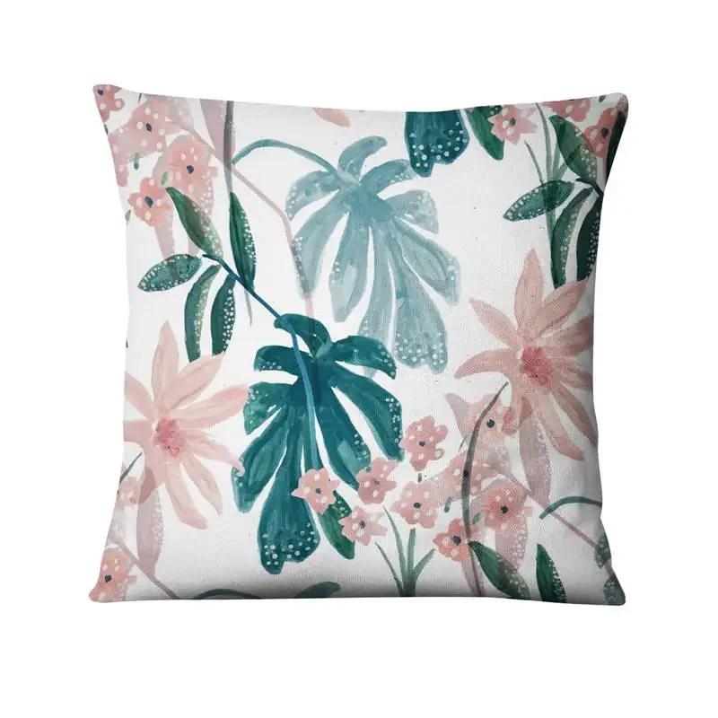 Green Plant Printed Cushion Cover Decorative Tropical Palm Leaf Pillow case Living Room Bedroom Car Sofa Home Decora Pillowcase