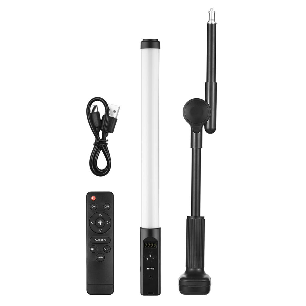 Tube LED RGB, Température Bicolore 3200K 5500K avec 9 Effets de Couleur et Télécommande, pour Photographie Vlog Streaming en Direct