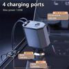 120W 4 in 1Retractable Super Fast Car Charger PD Qc3.0 USB C Cable for iPhone Huawei Samsung  Fast Charge Cord Adapter