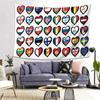 Eurovision Song Contest Flaggen Herzen Wandteppich Dekoration Kunst Ästhetische Wandteppiche für Schlafzimmer Zuhause Wandtuch Wandbehang