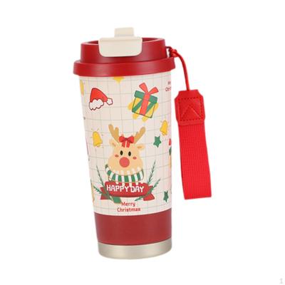 Weihnachtskaffee-/Thermosflasche, tragbar und wiederverwendbar, ideal für Wandern im Freien