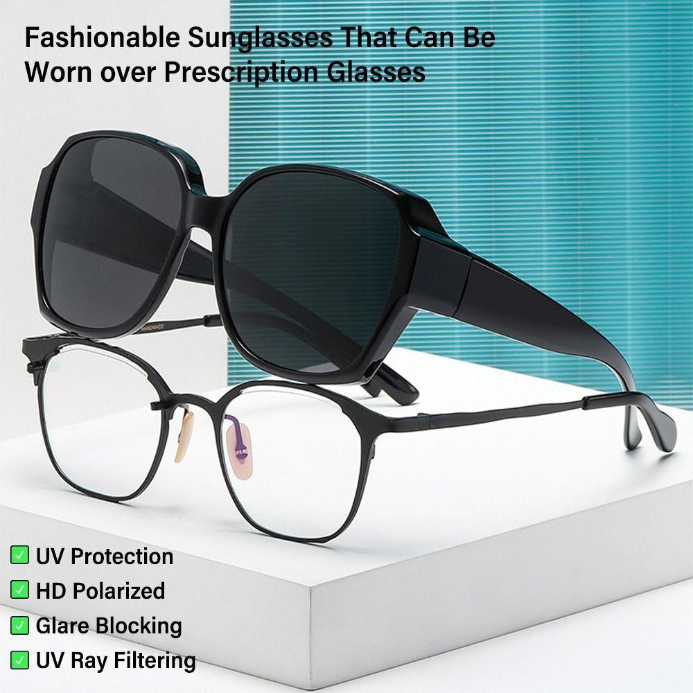 Protective Polarized Glasses Square Shades Fit Over Glasses Sunglasses Wrap Around Anti-allergy Anti Fog Wind Splash Goggles