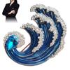 Baiyao XZ0420 Women Vintage Brooch Pin Alloy Wave Design Decoration for Suit Dresses Accessories