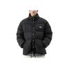 Lee Logo Pattern Zipper Duck Down Warm Hooded Down Jacket Unisex outerwear Black LE2304DP04BK