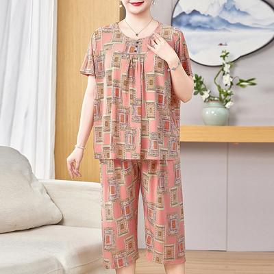 Grande Taille 3XL-8XL Ensemble Deux Pièces Élégant pour Femmes Vêtements d'Été Vintage Ensembles de Pantalons Oversize