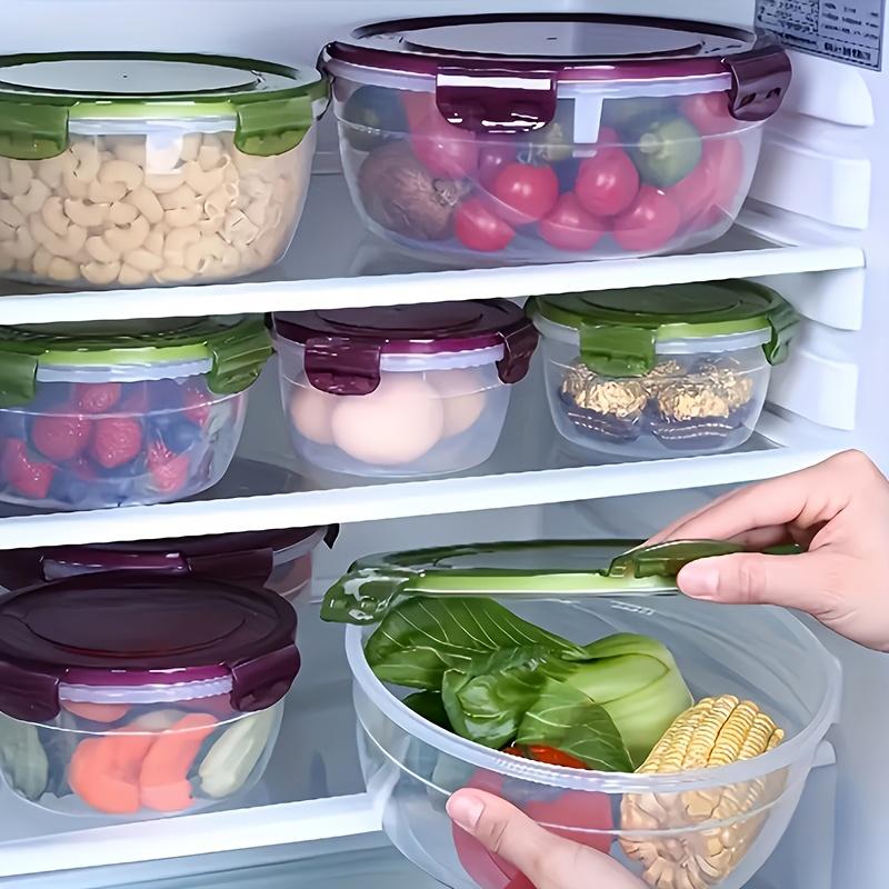 Plastic Refrigerator Storage Containers with Airtight Lids Fits Containers Suitable for Lunch Box, Bento Box, Fruits, Vegetables, Meat, Eggs Organizer