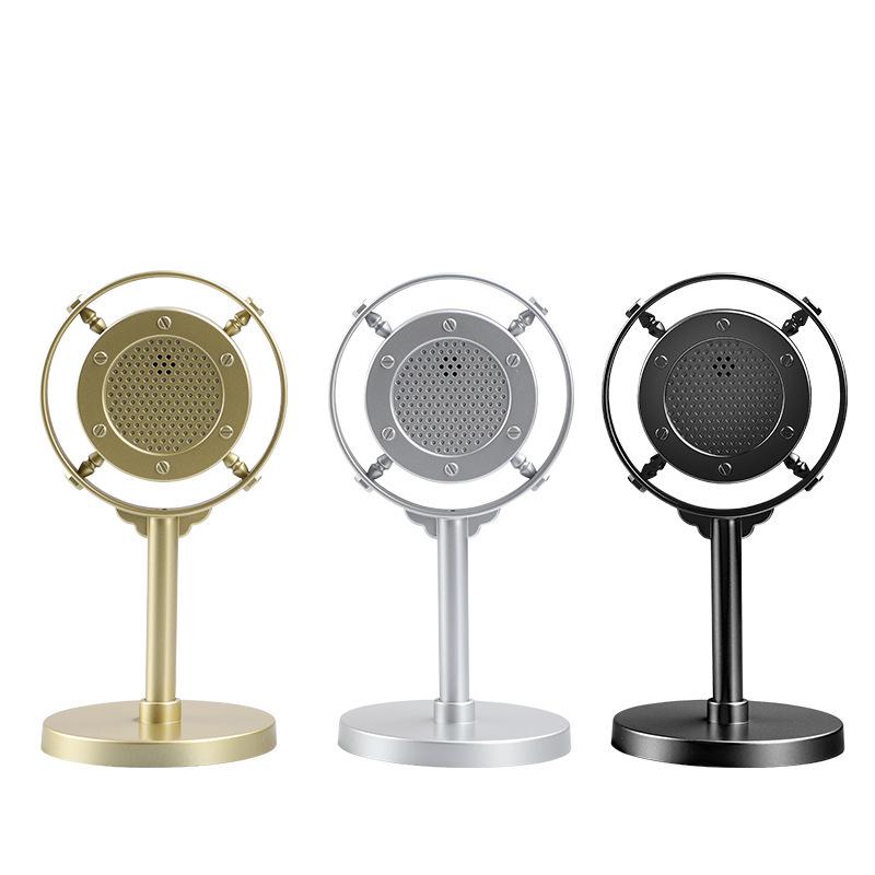 Vintage Retro Microphone Stage Photography Props Classic Stand Microphone For Live Performance