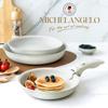 MICHELANGELO Nonstick Frying Pan Set Long Pan with Detachable Handle Omelette Pan Granite Coated Oven Safe Cookware
