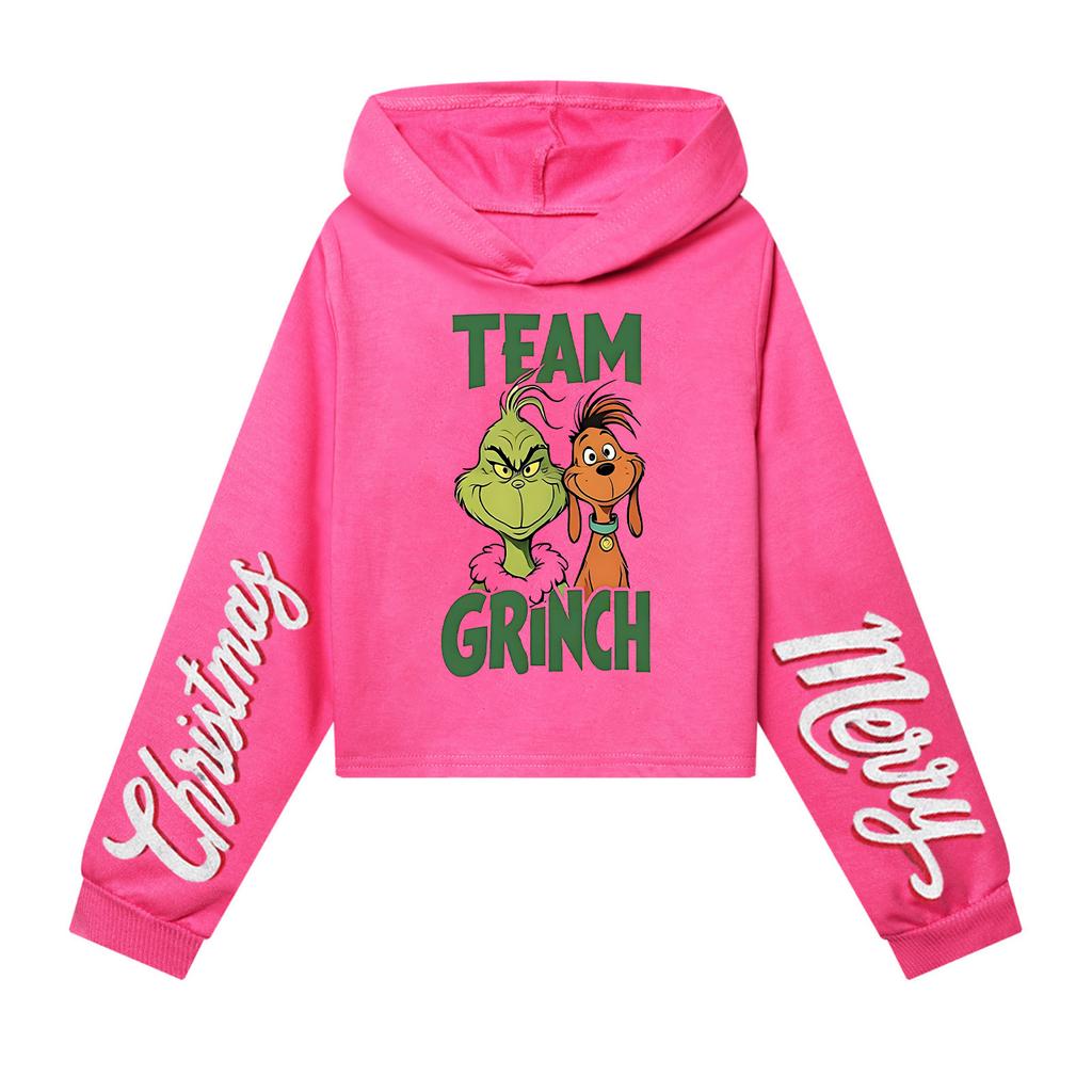 Kids' Casual Fashion Christmas Printed Long Sleeve Hooded Sweatshirt (No Drawstring)