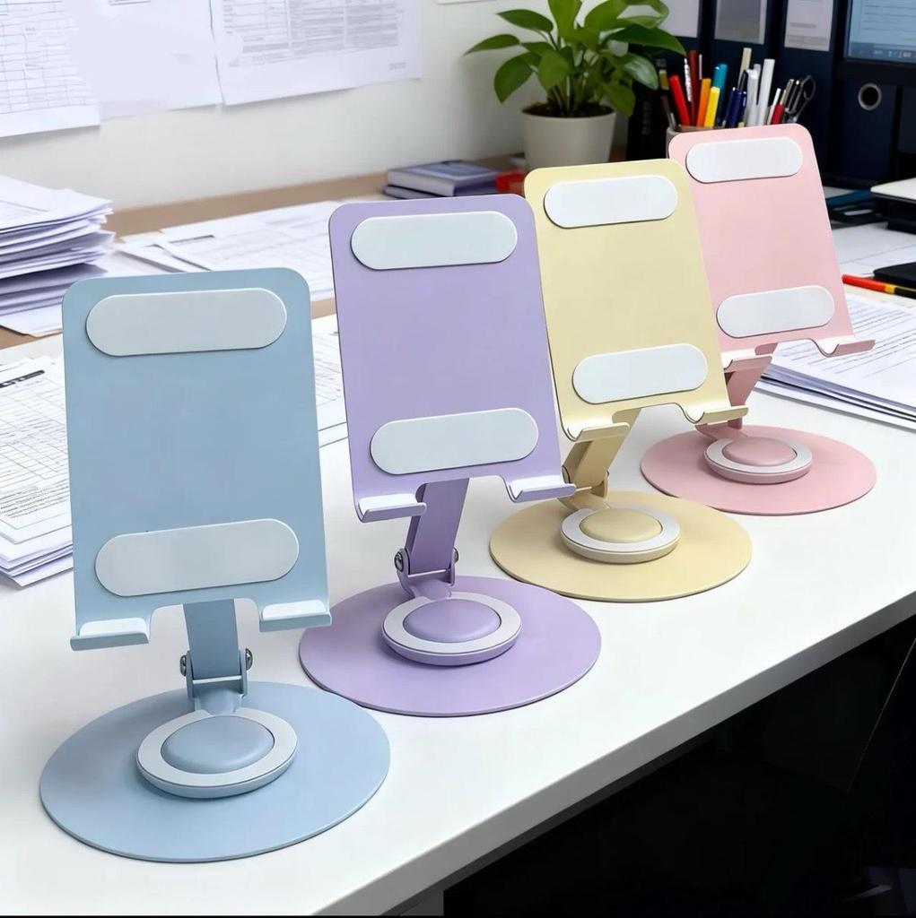 Xiaohongshu Metal Phone Holder: Colorful, Foldable, Rotatable Desktop Tablet Stand with Custom Logo