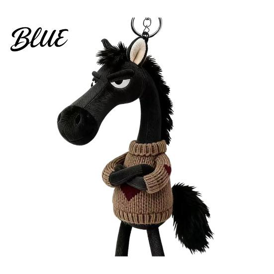 Soft Horse Pendant Keychain Plush Cute Cartoon in Sweater Mini