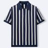 Men's Knit Short Sleeve Shirt Casual Button Down Shirt Vintage Knitted Golf Beach Collared Shirts Tops Crochet Hollow Out Summer Vacation Top for Men