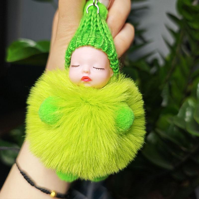 Internet Celebrity Imitation Rabbit Fur Sleepy Doll Keychain – Cute Bag Decoration & Gift Ornaments