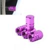 4× Purple Aluminum Car Tire Wheel Rims Stem Air Valve Cap Tyre Covers Accessory