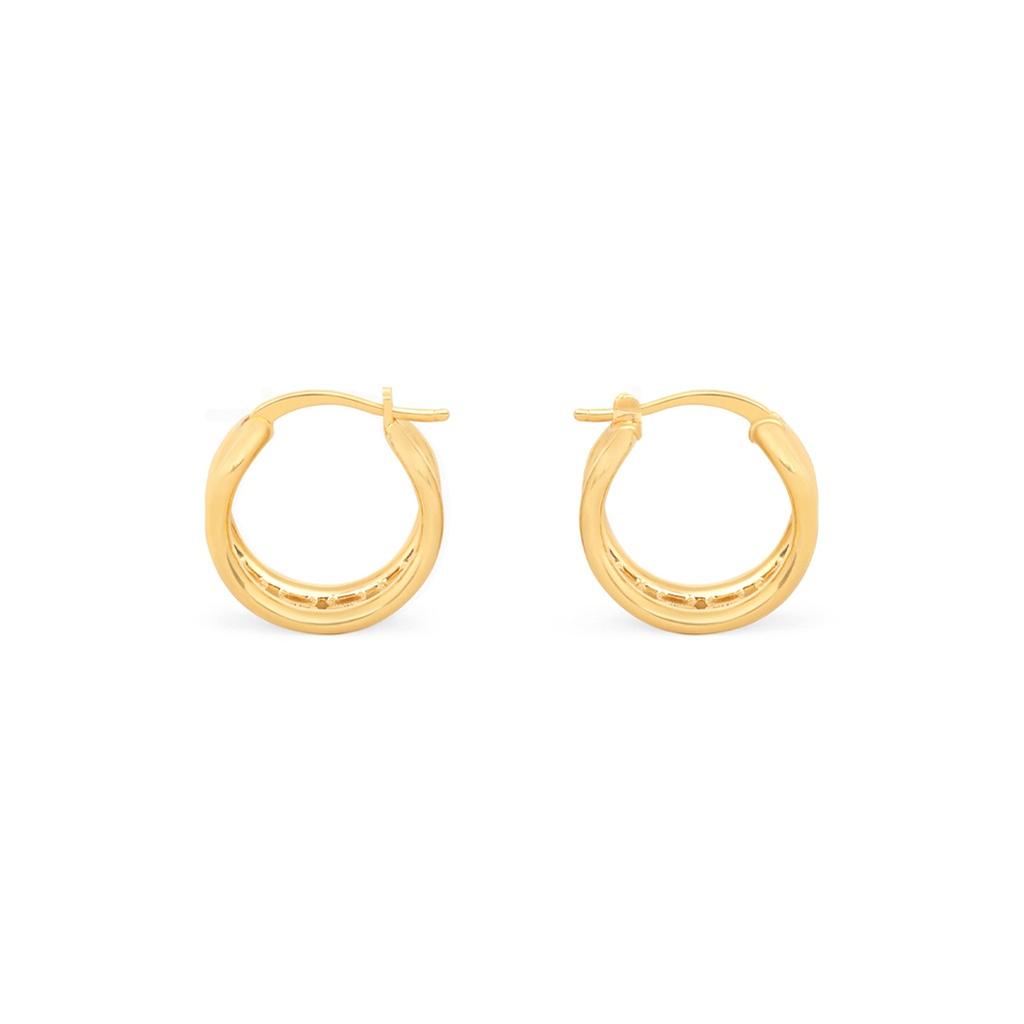 Celine Maillon Triomphe Multi Brass Hoop Earrings With Gold Finish Women earrings 46V186BRA-35OR