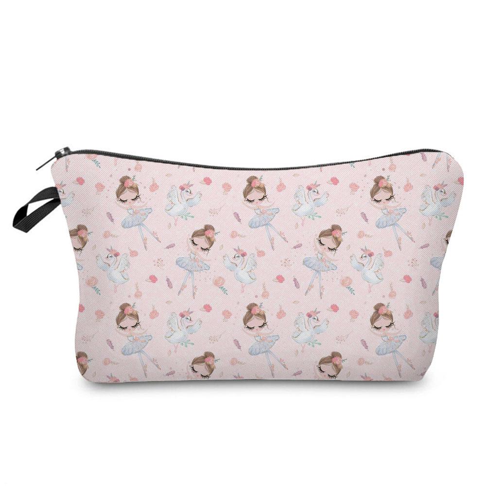 Ballet Art Girl Fashion Printed Cosmetic Bags Toiletries Organizer  School Daily Pencil CasesOutdoor Practical Makeup Bag Female