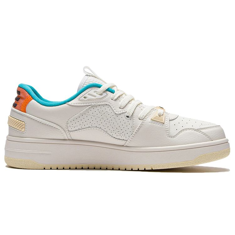 Li Ning Non-Slip Wear-Resistant Lightweight Low-Top Skate Shoes Men Skate Shoes White Orange AGCS083-2