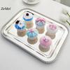 European Style Square Shape Fruit Plate,36 cm Pearl Dot Silver Metal Cake Plate Home Food Tray, Snack Disc Table Decoration