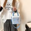 Y2K Cute Cartoon Cat Ita Shoulder Bags Mini Women Casual Crossbody Bag Kawaii Girls Transparent Pocket DIY Display Nylon Handbag