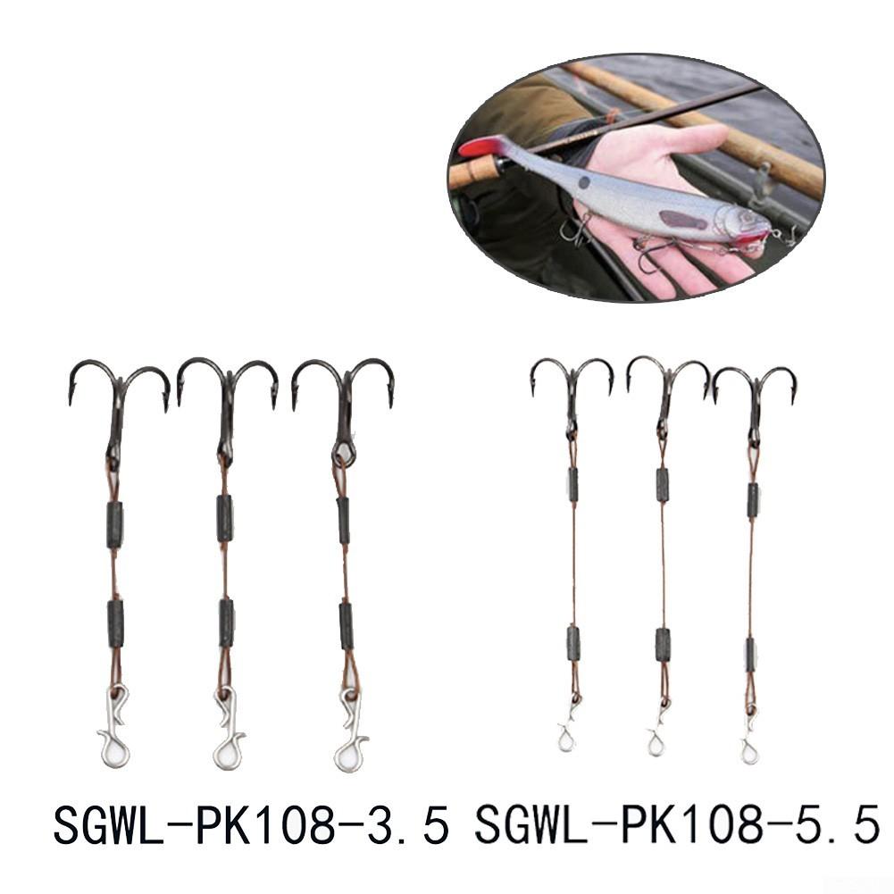 Przynęta do łowienia sandaczy z kotwicami ze stali nierdzewnej, 3 sztuki