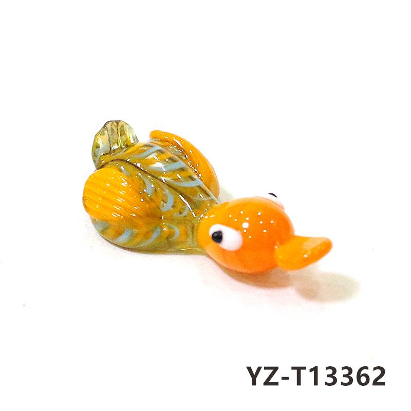 Colorful Cute Glass Duck Mini Figurine Craft Ornament Easter Animal Tiny Statues Home Table Micro Fairy Garden Decor Accessories