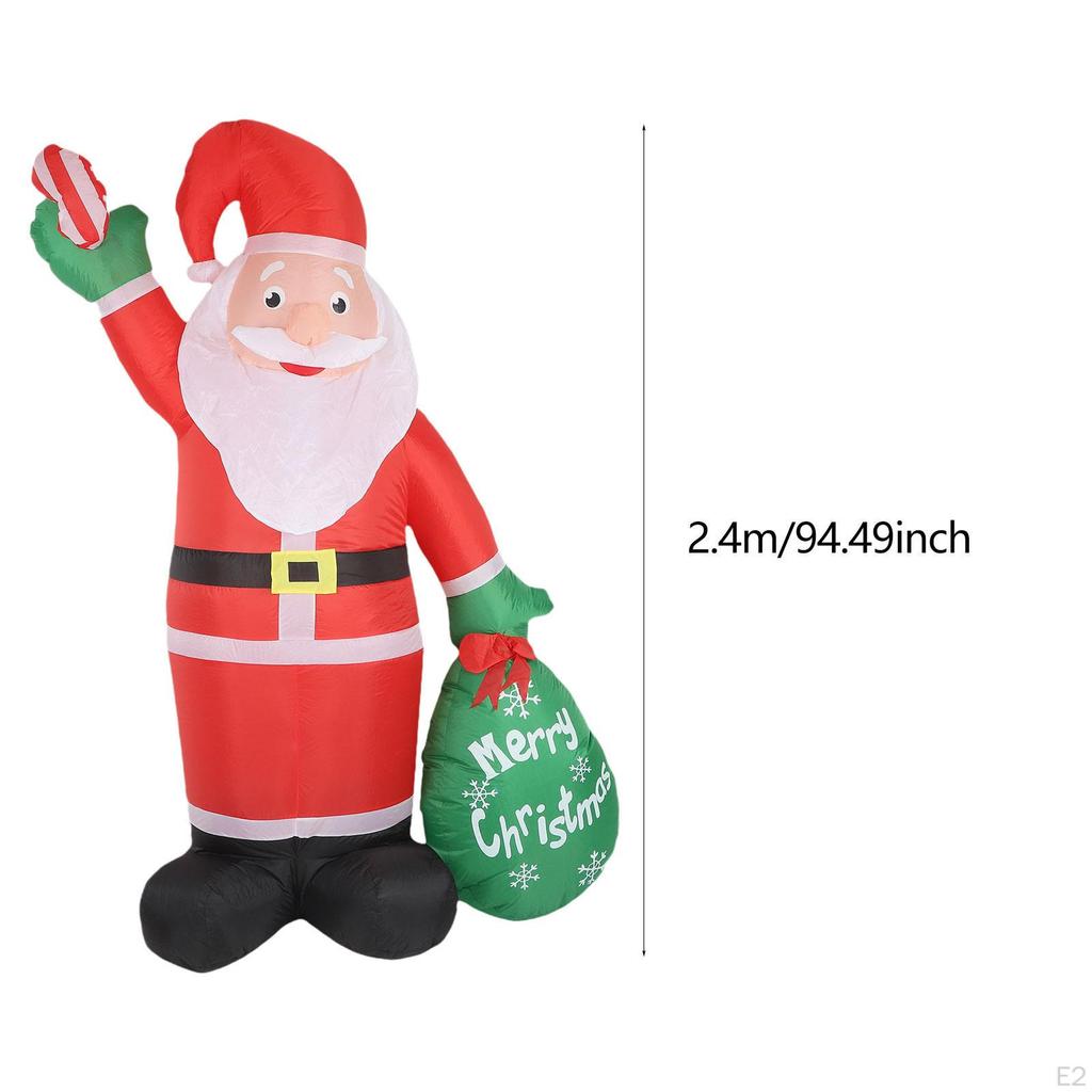 2,4 metra Świąteczny Święty Mikołaj Dmuchana Dekoracja Ozdoba Świąteczna Wtyczka US 110V Szybkie Nadmuchiwanie Słodki