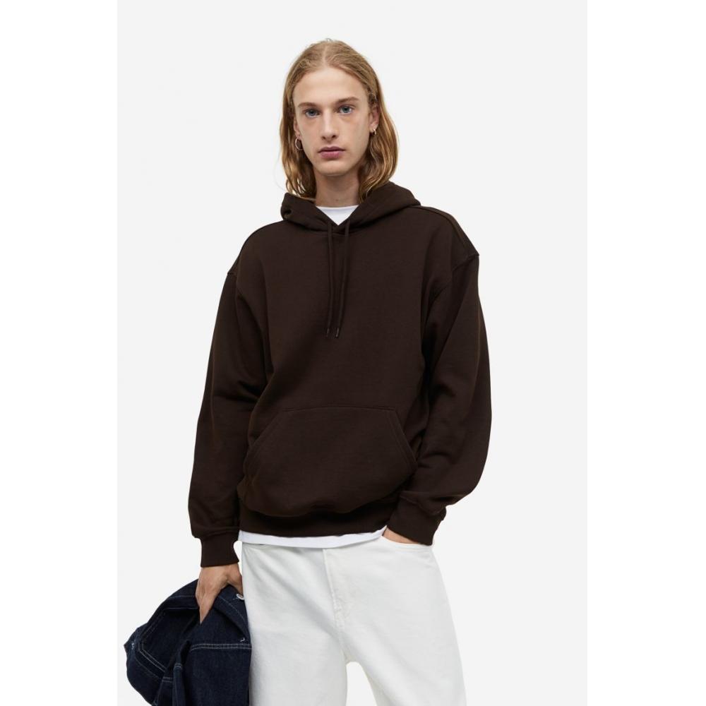 

Толстовка свободного кроя HM темно-коричневого цвета
