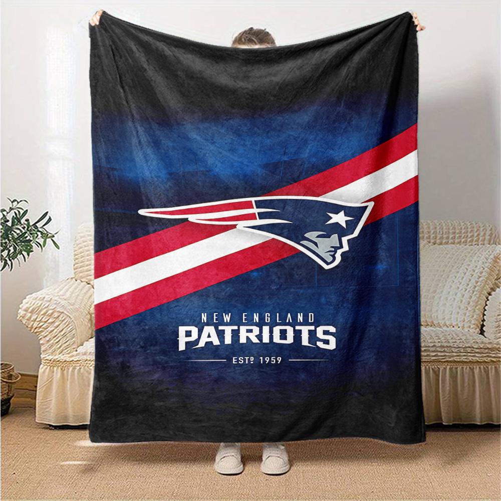 1pc Blanket - Patriot Logo Print Design,Lightweight Blanket for Sofa,Bed- Soft &Warm,Gift for All Seasons