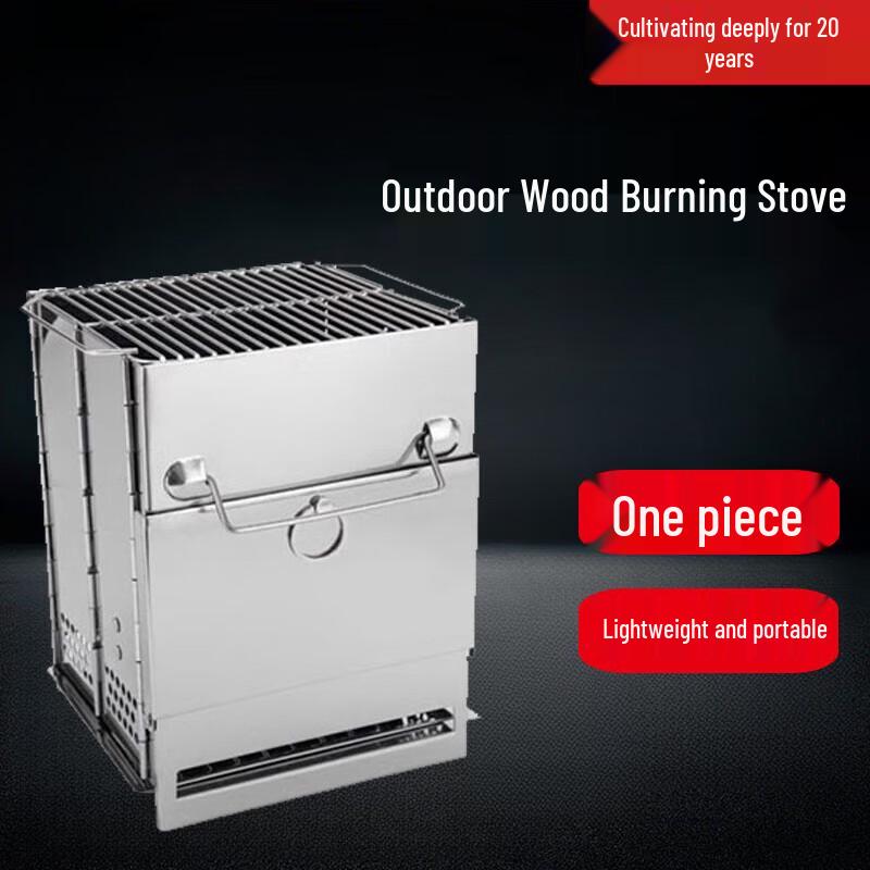 North Mansion Outdoor Stainless Steel BBQ Grill & Firewood Stove Set