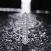 925 Sterling Silver Zircon Inlaid Cross Necklace Pendant Jewelry for Women Long Clavicle Chain Necklaces