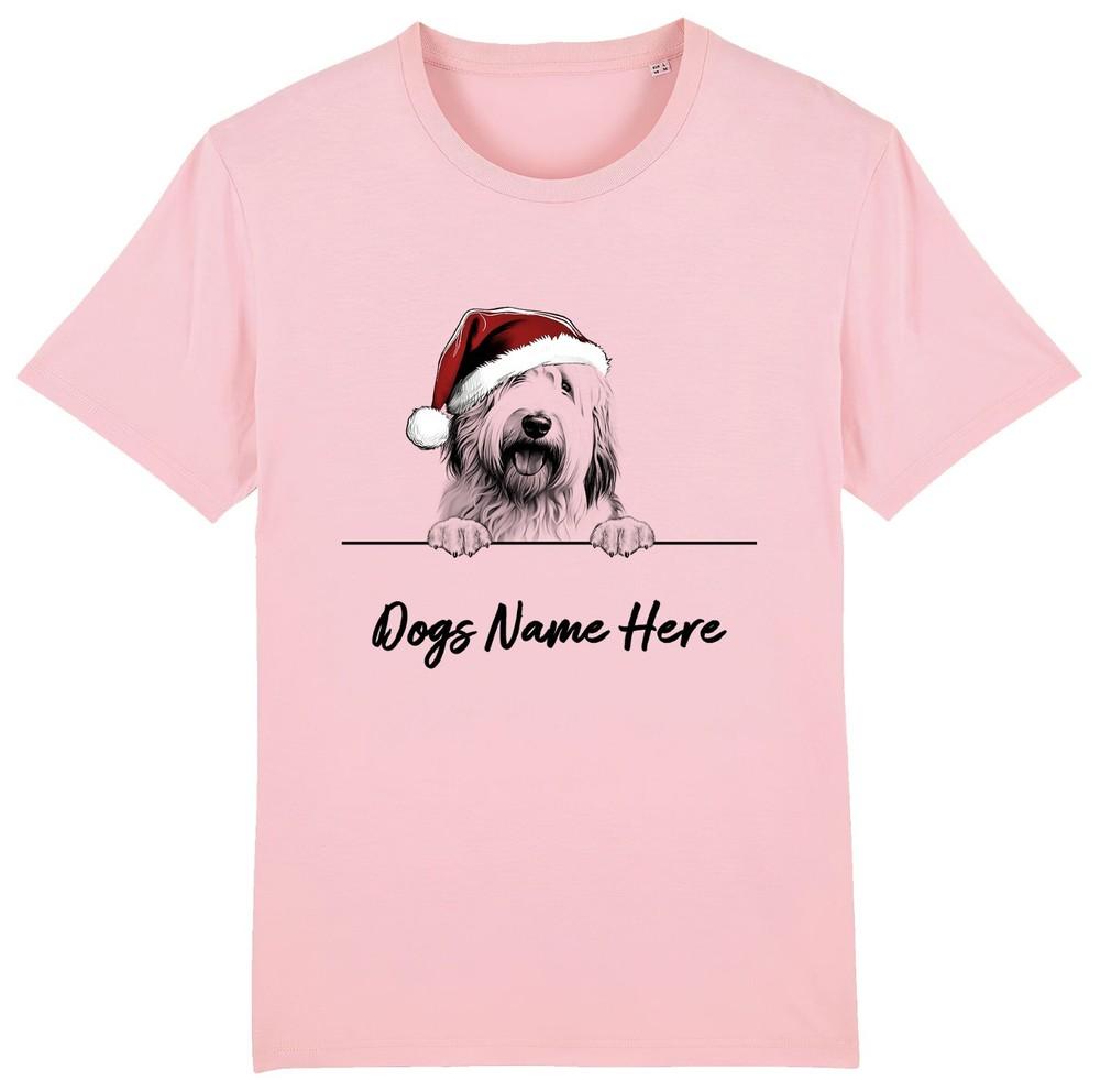 ENGLISH SHEEPDOG Personalised Christmas Dog T-Shirt Mens Womens Kids Dogs Name