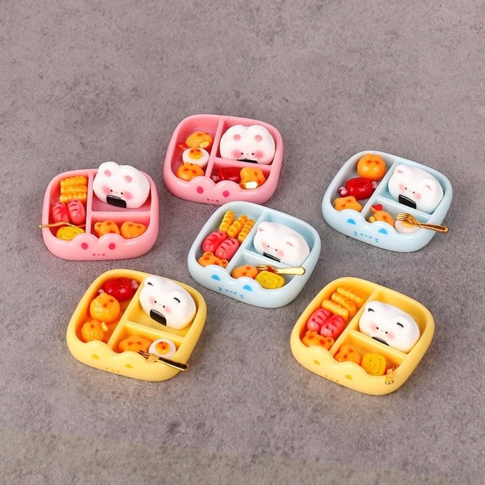 Mini Miniature Playset Pink Yellow Blue Realistic Food Model Lunch Food Ornament  Doll Accessories