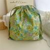 Multi-Purpose Cotton Drawstring Storage Bag Floral Print Dustproof Makeup Bag Portable Ins Style Cosmetic Bags Travel Use