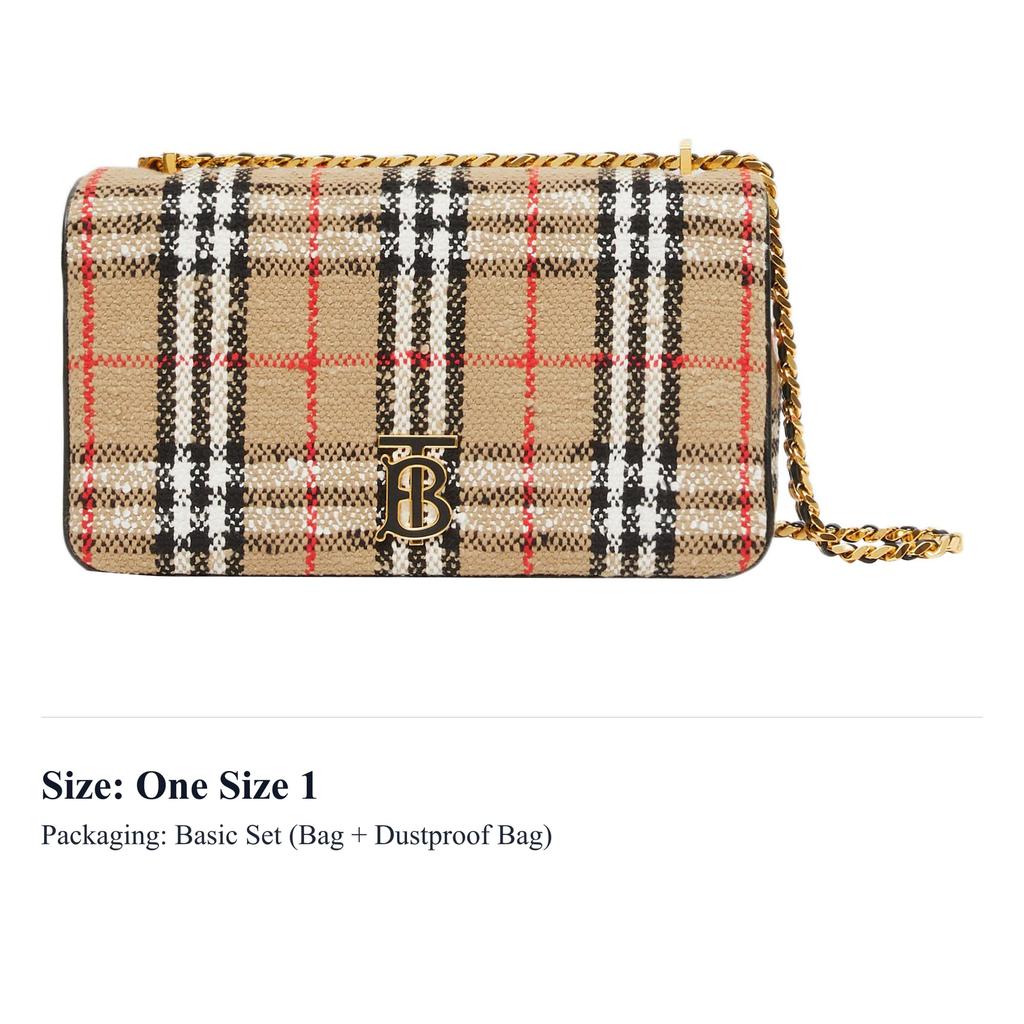 Burberry Lola Bag Floral Tweed Shoulder Bag, Crossbody Bag Medium Women's Brown 80630821