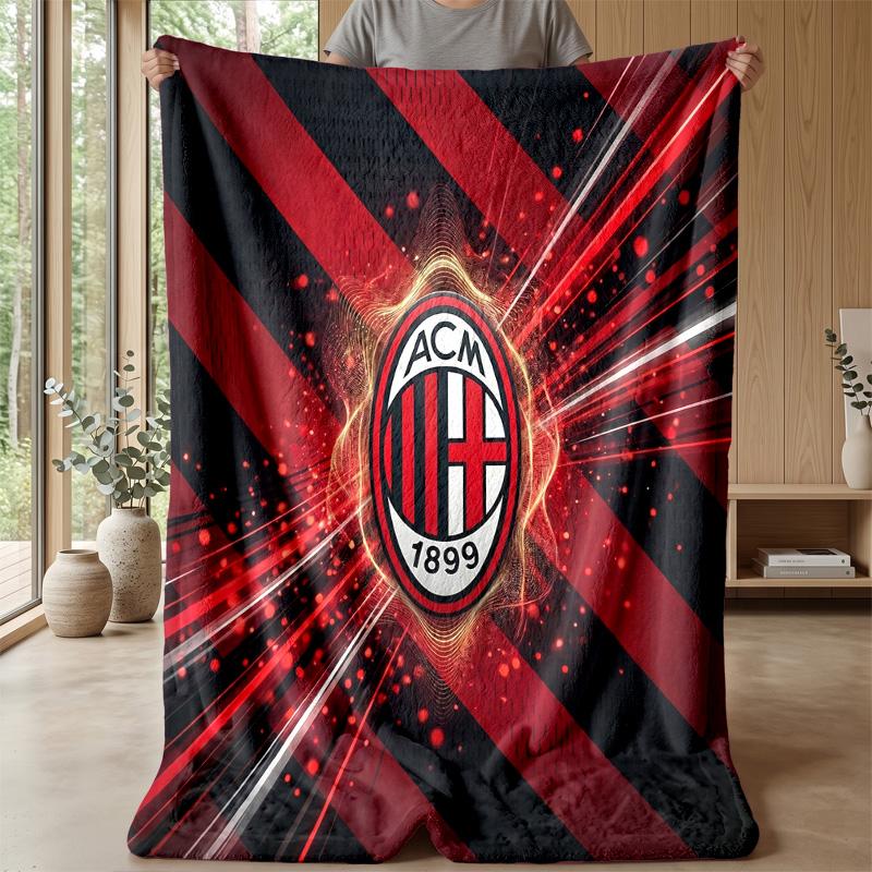 AC Milan Theme blanket Soft Flannel Blanket Plush Throw Blanket Cozy Sofa Bed Blanket for Home Decor