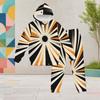 Girls Geometric Printed Hooded Long Sleeve Two Piece Tracksuit Kangaroo Pocket Cuffed Pants Set