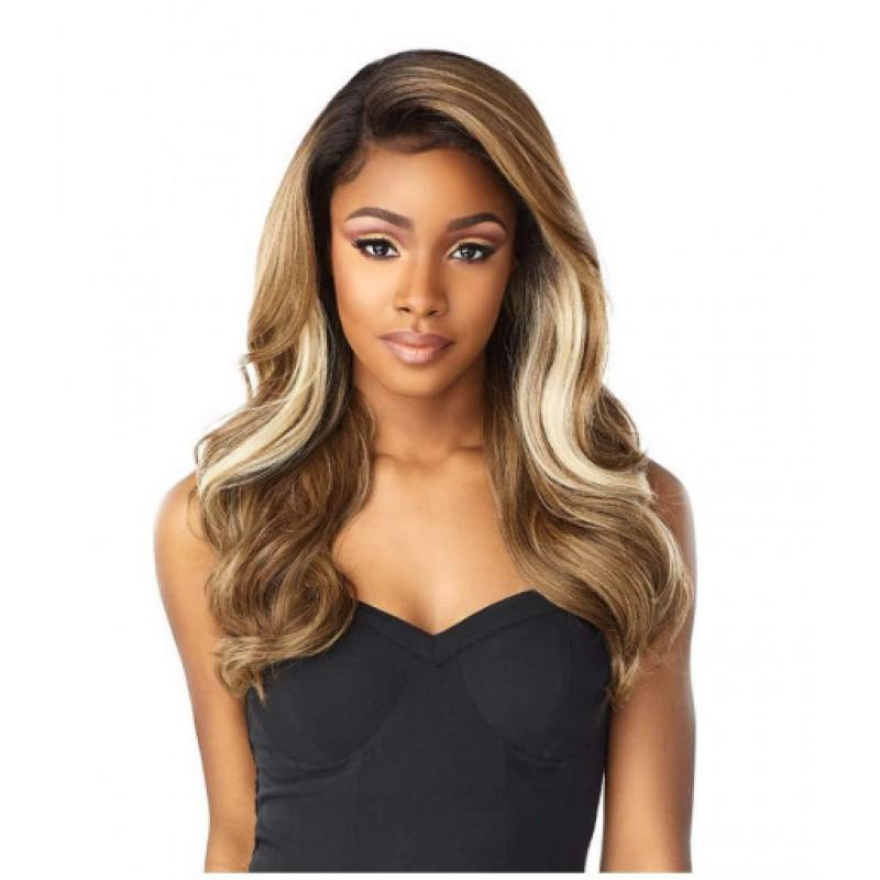 13*4 Front Lace Wig Women With Large Wave Highlights Long Curly Hair Fluffy Full Headgear