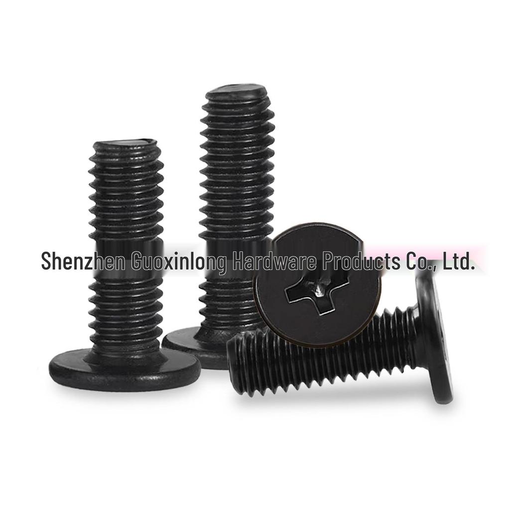 Large Carbon Steel Black Flat Head Machine Screw CM1.4-M5*2/3.5/7/9
