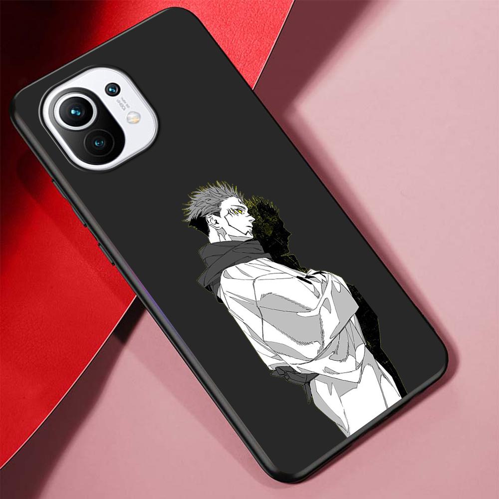 Jujutsu Kaisen Case for Xiaomi 12S Ultra 12 Pro Mi 11 Lite 12X 9T Note 10 10T 9 SE Phone Casing Anime Cover Silicone Black Soft