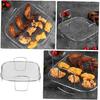 Zerodeko wkładki zaopatrzeniowe kwadratowy stojak na chleb uchwyt stojak do gotowania frytkownicy powietrznej akcesoria do piekarnika frytkownicy powietrznej szablon siatki do grilla stal nierdzewna frytkownica powietrzna grill