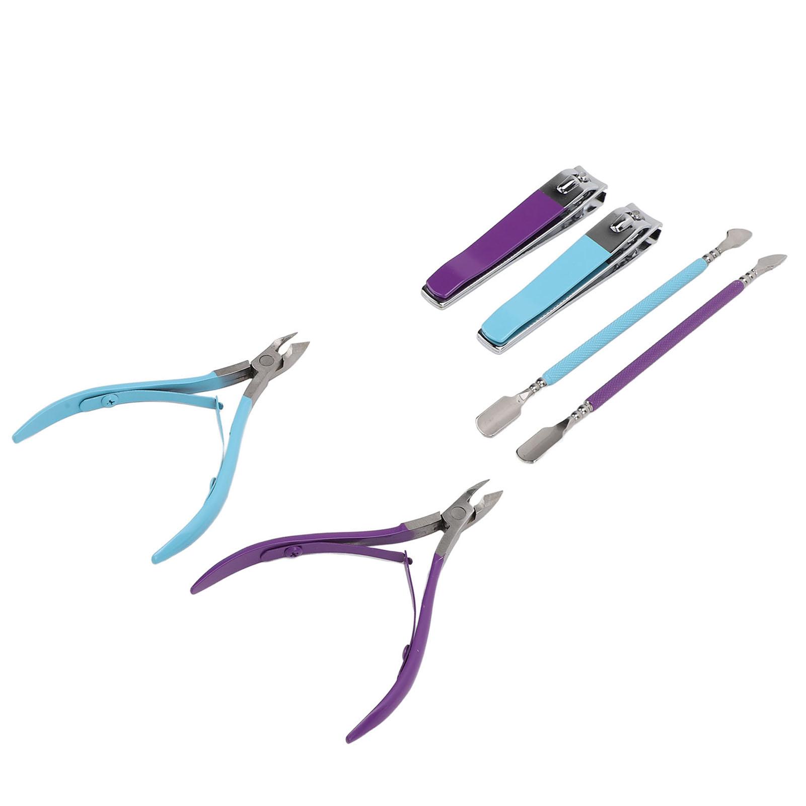 

2 Набора 3 шт. Кусачки для кутикулы с пушером для кутикулы Профессиональный педикюр из нержавеющей стали