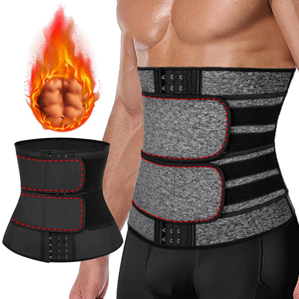 Men Waist Support Sauna Slimming Waist Trainer Belts Sweat Abdomen Corset Weight Loss Belly Compression Straps Sports Girdles