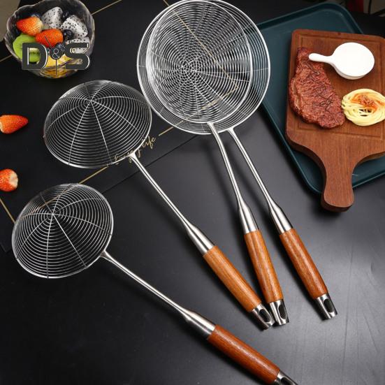 Skimmerschaufel aus Edelstahl, ergonomisches Design, hitzebeständig, tragbar, Kochsieb, Löffel, Haushaltsbedarf